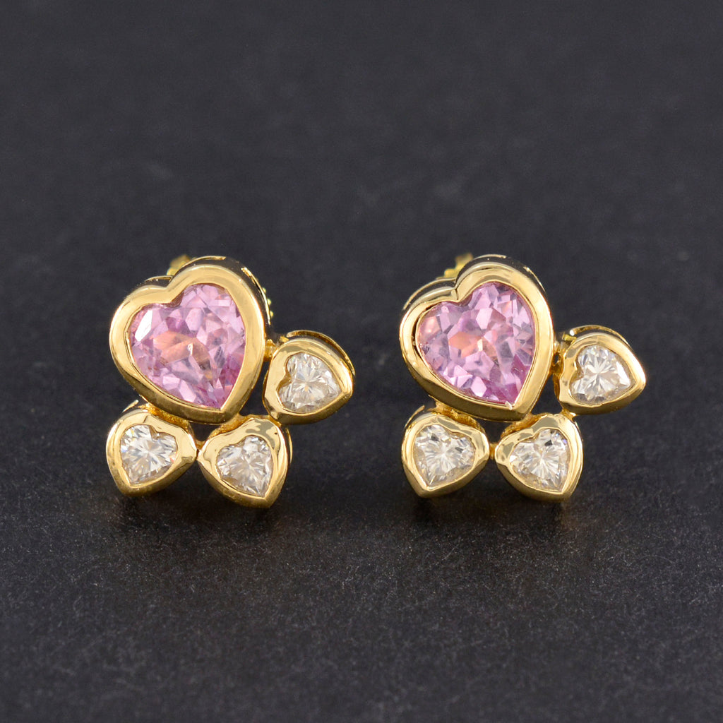 Pink-CZ-American-Mei-multiple-Stud-Pink-92.5-Silver-Earring