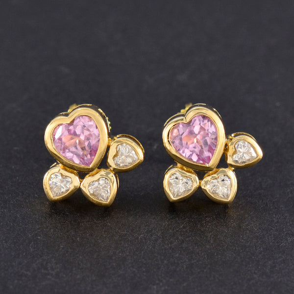Pink-CZ-American-Mei-multiple-Stud-Pink-92.5-Silver-Earring