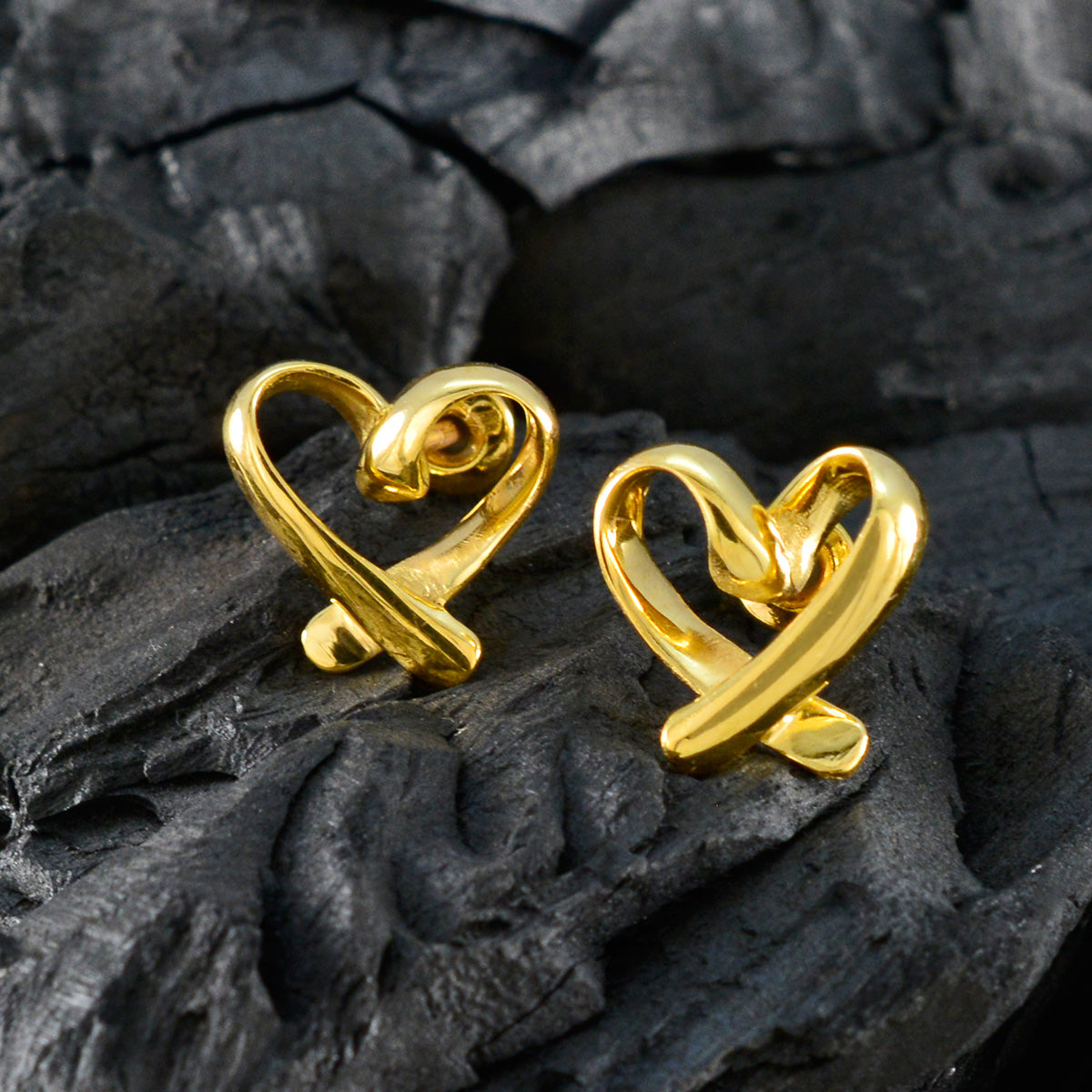 Plain German Lourdes plain Stud Gray 925 Sterling Silver Earring Secondary image