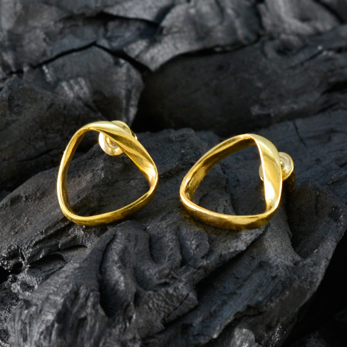 Plain-Russian-Luisa-plain-Stud-Gray-Sterling-Silver-Earring