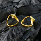 Plain-Russian-Luisa-plain-Stud-Gray-Sterling-Silver-Earring