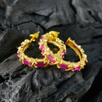 Ruby-CZ-African-Amelia-multiple-Stud-Red-925-Silver-Earring