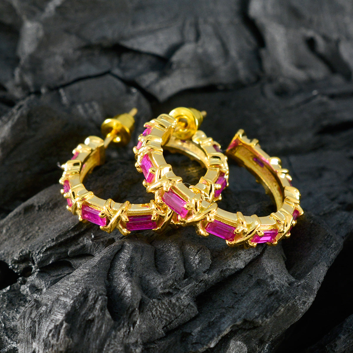 Ruby-CZ-African-Amelia-multiple-Stud-Red-925-Silver-Earring