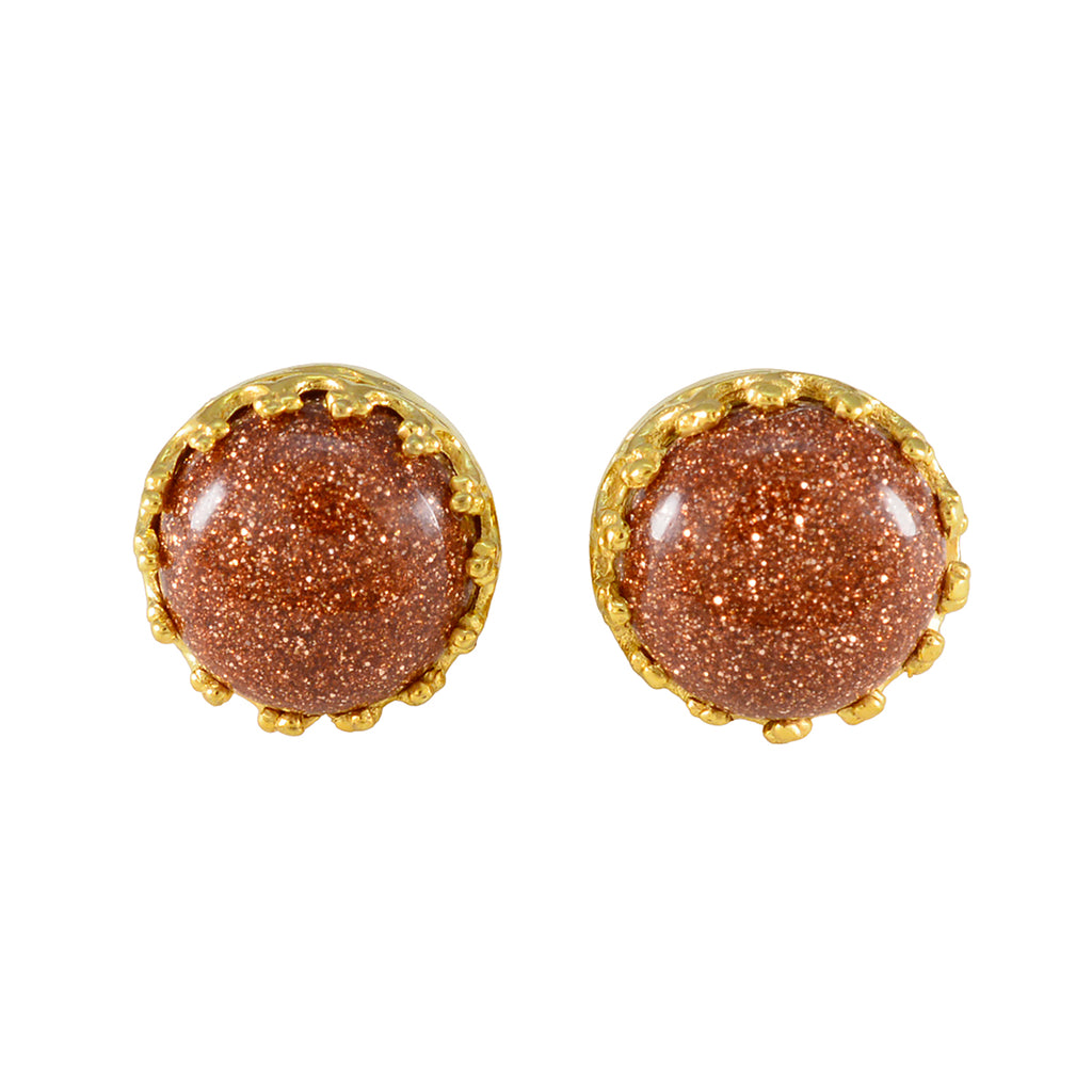 Sun-Stone-Spanish-Ángeles-Solitaire-Stud-Brown-Sterling-Silver-Earring