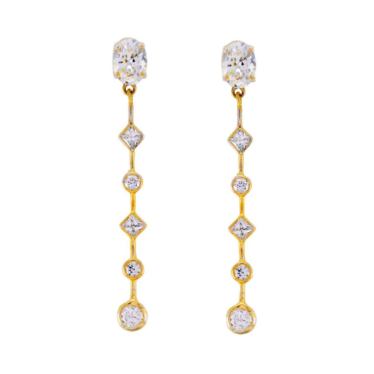 White-CZ-Indian-Dewi-multiple-Stud-White-Silver-Earring