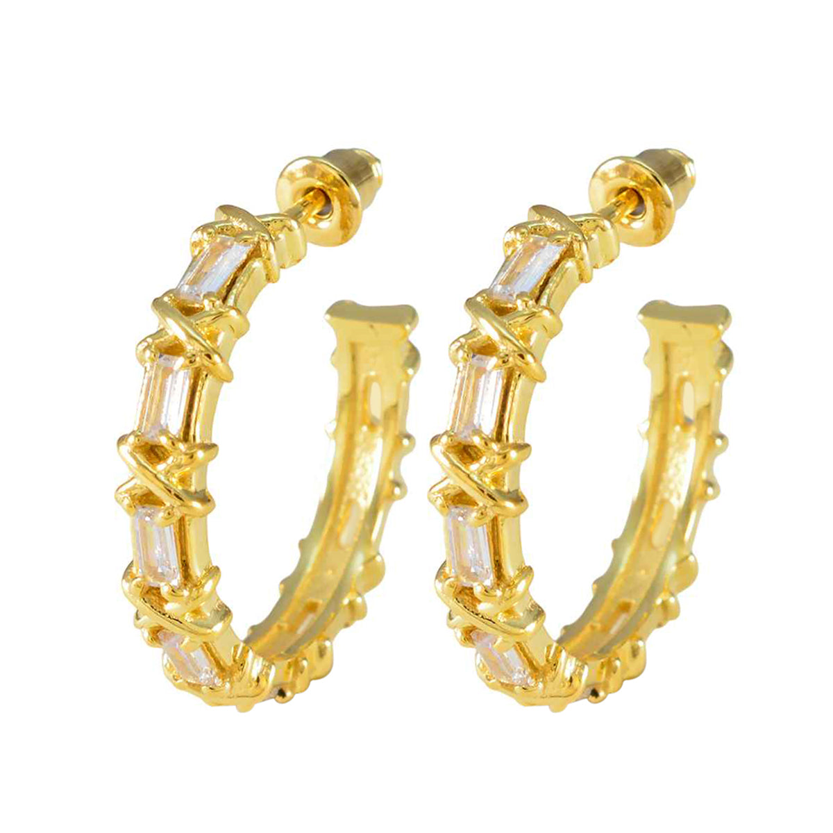 Cubic-Zirconia-Moroccan-Aria-multiple-Stud-White-925-Sterling-Silver-Earring