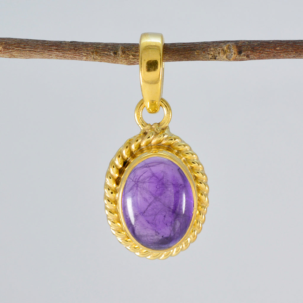 Amethyst Featherlight Egyptian 92.5 Silver Solitaire Ava Rope-Wire Purple Pendant Jewellery