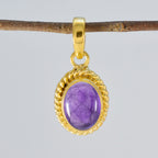 Amethyst Featherlight Egyptian 92.5 Silver Solitaire Ava Rope-Wire Purple Pendant Jewellery