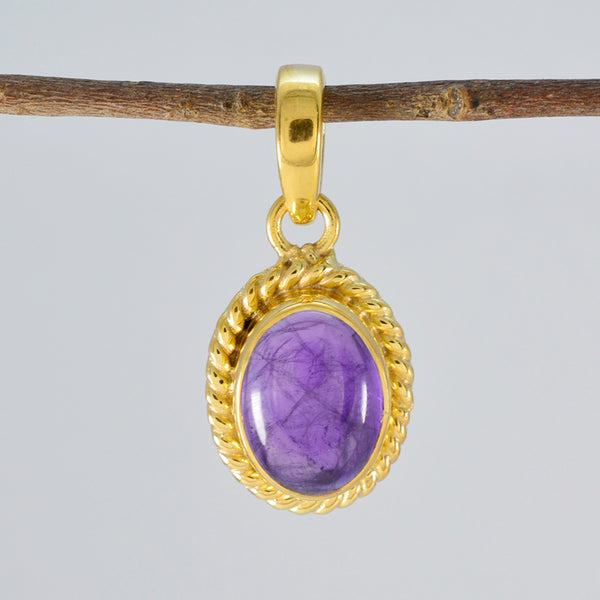Amethyst Featherlight Egyptian 92.5 Silver Solitaire Ava Rope-Wire Purple Pendant Jewellery