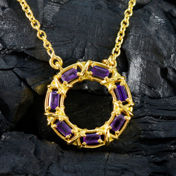 Amethyst Statement Turkish 92.5 Silver Hepta Yasmine Feminine Purple Pendant Jewellery