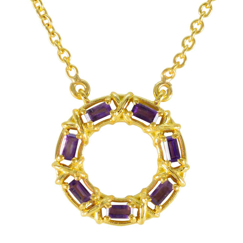 Amethyst Statement Turkish 92.5 Silver Hepta Purple Pendant
