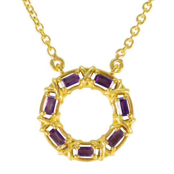 Amethyst Statement Turkish 92.5 Silver Hepta Purple Pendant