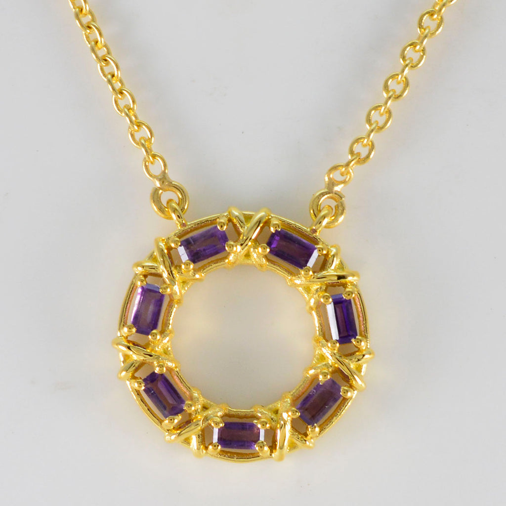 Amethyst Statement Turkish 92.5 Silver Hepta Yasmine Feminine Purple Pendant Jewellery