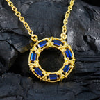 Blue Sapphire Statement American Silver Hepta Zoe Graceful Blue Pendant Jewelry