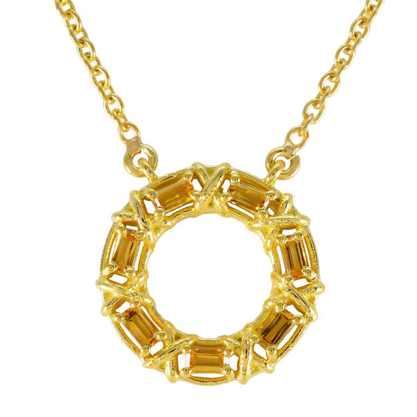 Citrine Statement Latin American 925 Silver Hepta Yellow Pendant