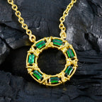 Emerald CZ Statement Russian 92.5 Silver Hepta Yasmine Glamorous Green Pendant Jewellery