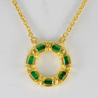 Emerald CZ Statement Russian 92.5 Silver Hepta Yasmine Glamorous Green Pendant Jewellery