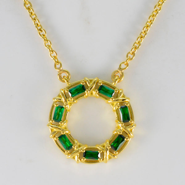 Emerald CZ Statement Russian 92.5 Silver Hepta Yasmine Glamorous Green Pendant Jewellery