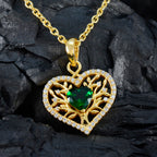 Emerald CZ Statement Indian 925 Silver multiple Saanvi Rope-Wire Green Pendant Jewelry