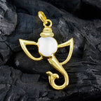 Mother of Pearl Statement Spanish 92.5 Silver Solitaire Sara Boho White Pendant Jewellery