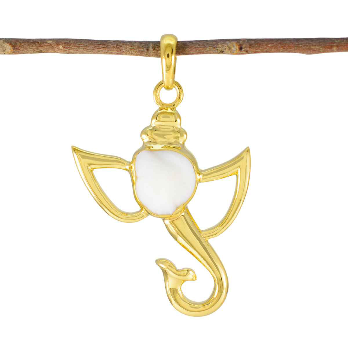 Mother of Pearl Statement Spanish 92.5 Silver Solitaire White Pendant Imagen principal del producto