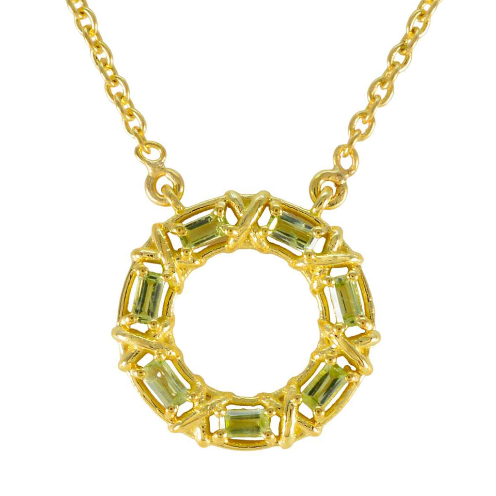 Peridot Statement Moroccan Silver Hepta Green Pendant