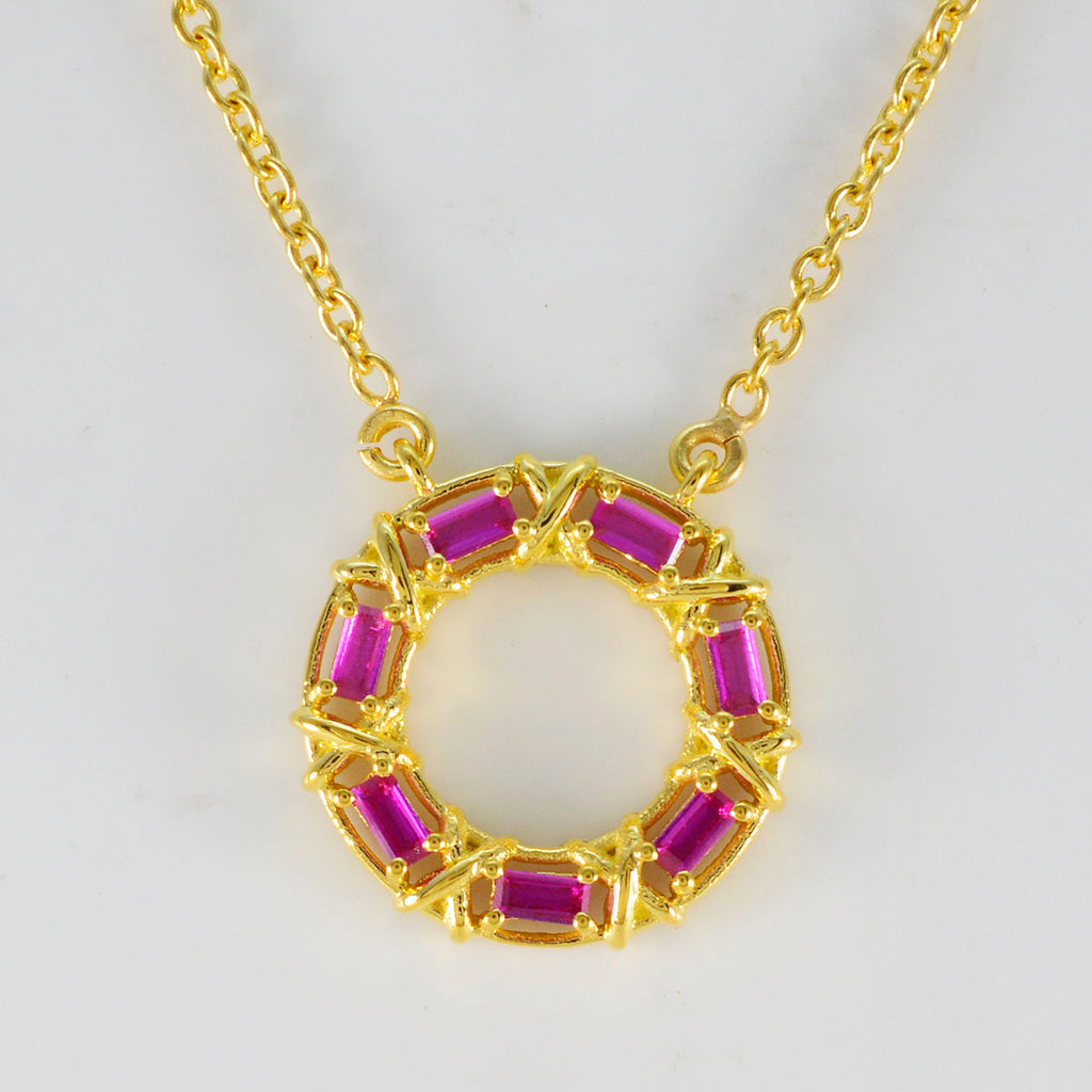 Ruby CZ Statement Egyptian Sterling Silver Hepta Zoey Feminine Red Pendant Jewellery