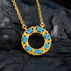 Turquoise Statement Turkish 925 Silver Hepta Yasmin Graceful Blue Pendant Jewelry