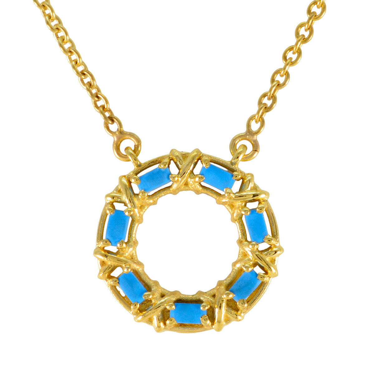 Turquoise Statement Turkish 925 Silver Hepta Turquoise Pendant