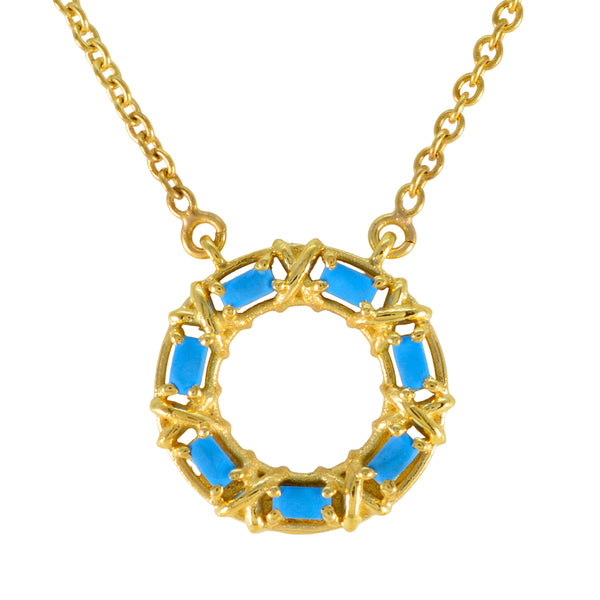 Turquoise Statement Turkish 925 Silver Hepta Turquoise Pendant