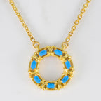 Turquoise Statement Turkish 925 Silver Hepta Yasmin Graceful Blue Pendant Jewelry