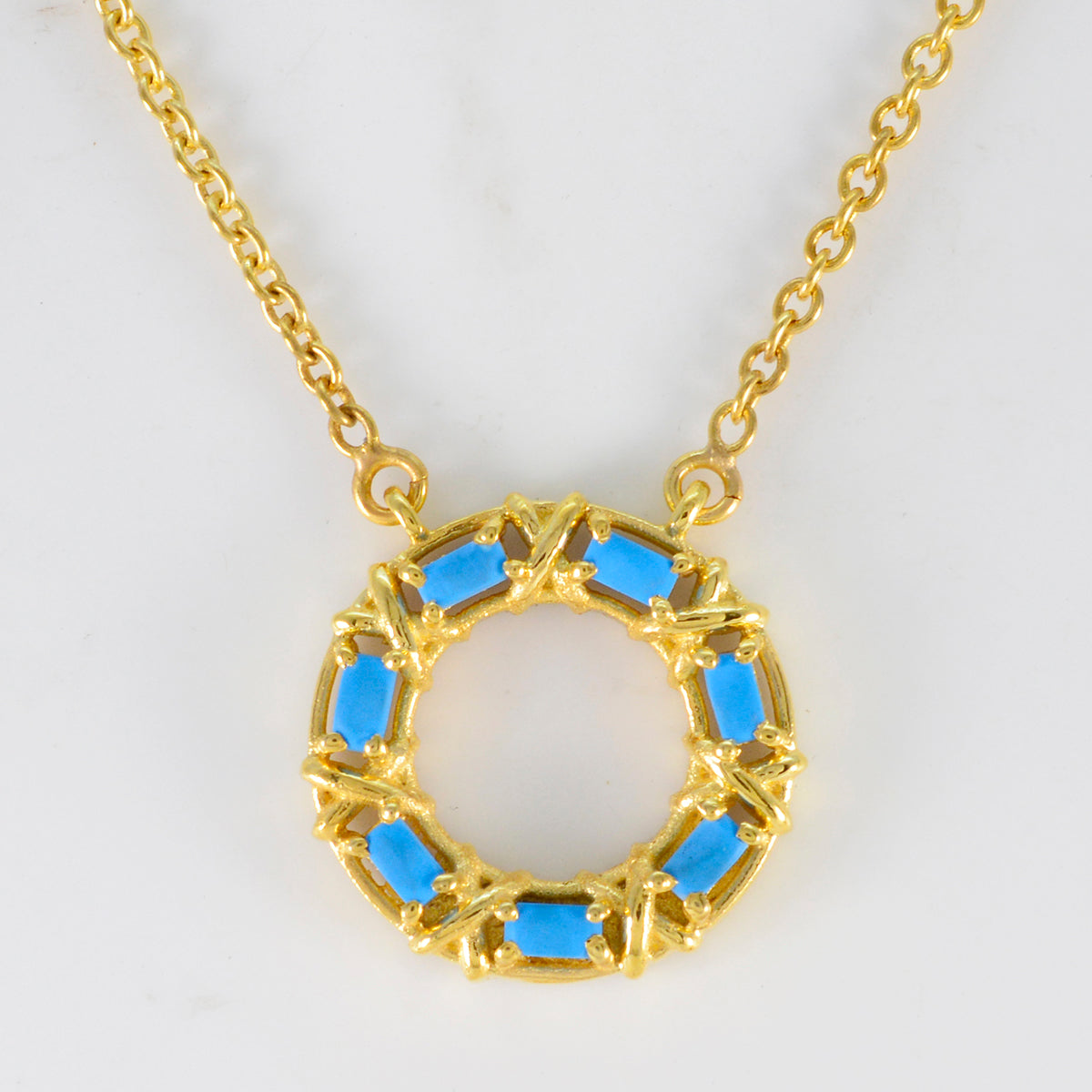 Turquoise Statement Turkish 925 Silver Hepta Yasmin Graceful Blue Pendant Jewelry