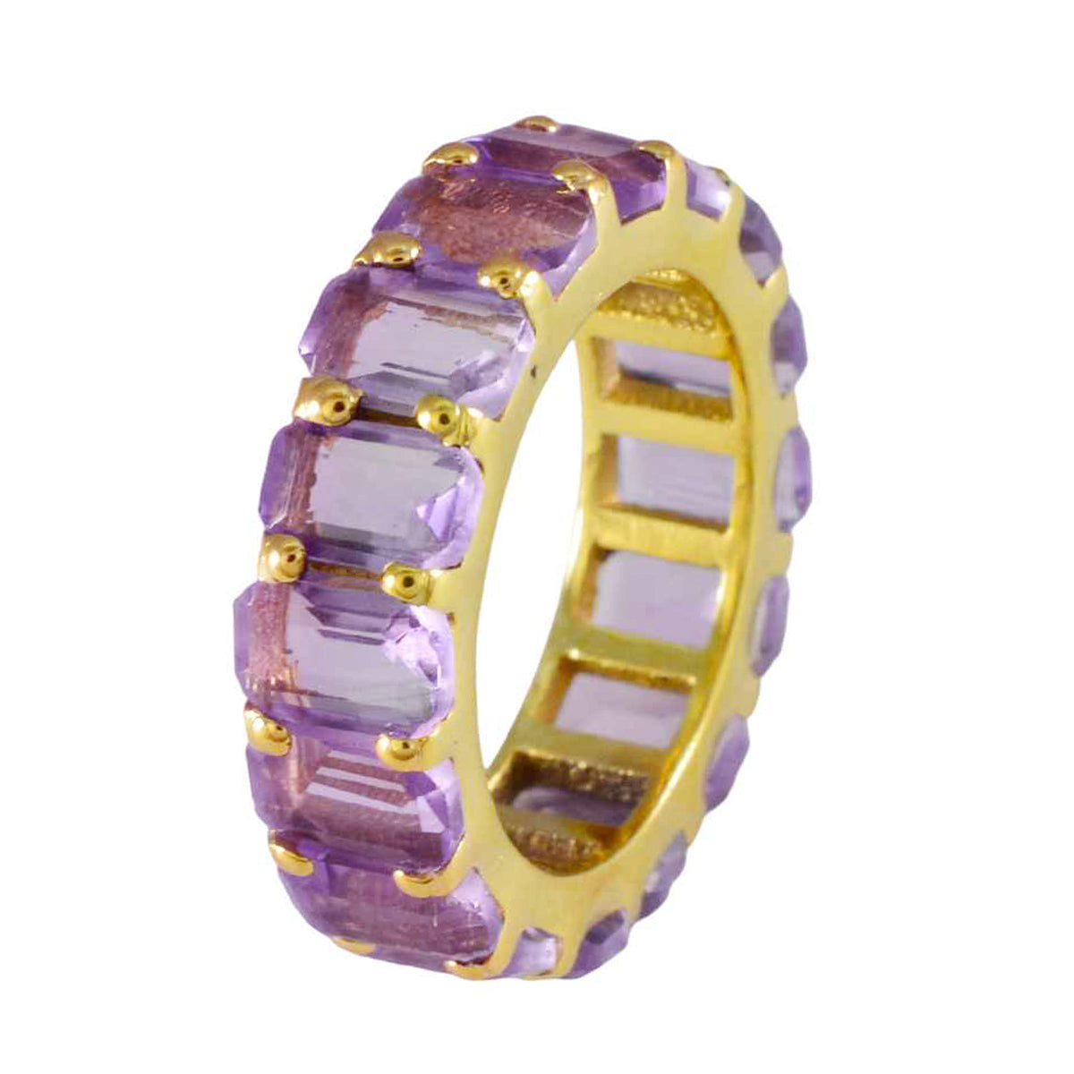 Amethyst mehrere lateinamerikanische 92,5 Silber lila Edelsteine schmal Eternity Band Schmuck Zweitbild