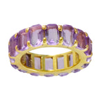 Amethyst multiple Latin American 92.5 Silver Purple Gemstones Slim Eternity Band Jewellery