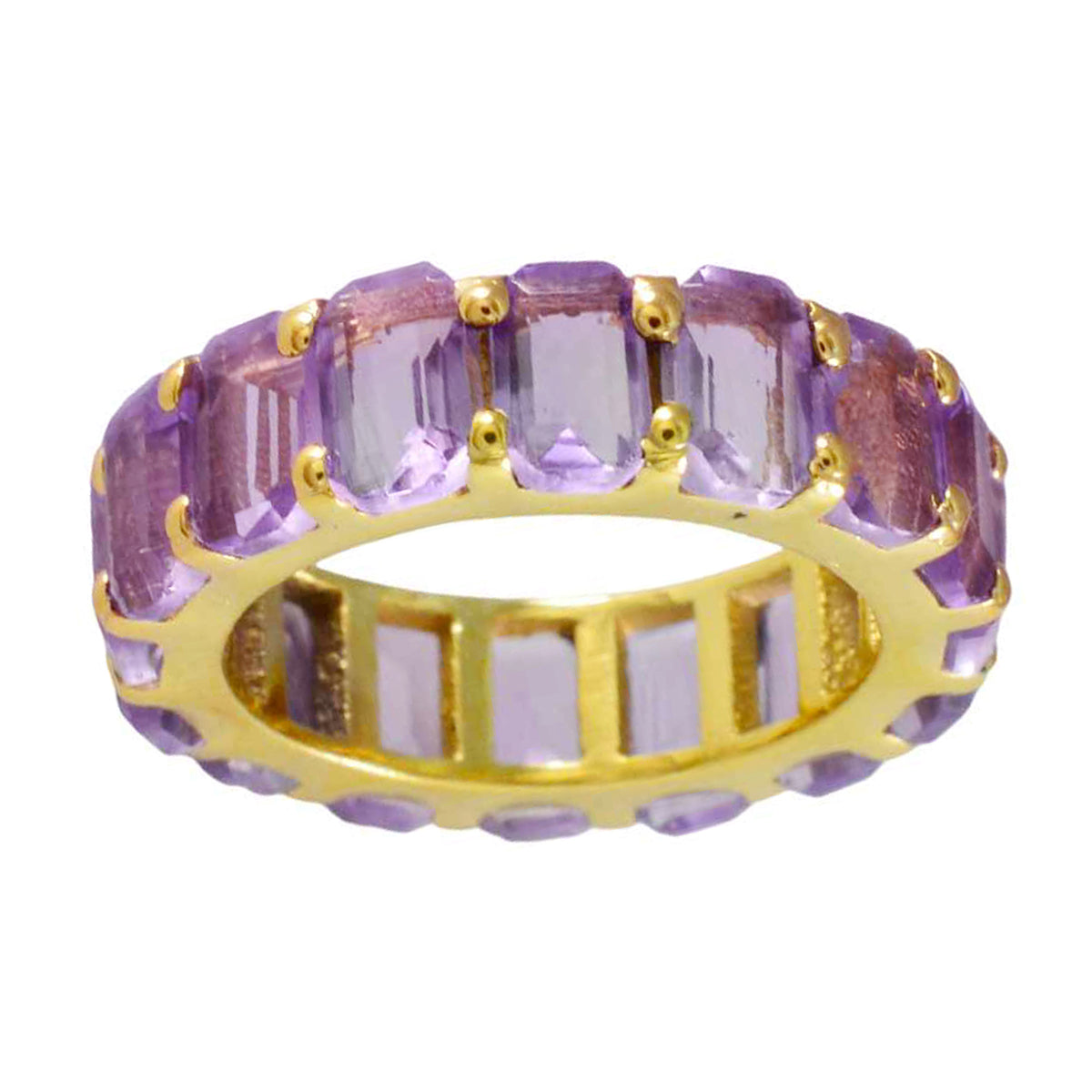 Amethyst multiple Latin American 92.5 Silver Purple Gemstones Slim Eternity Band Jewellery