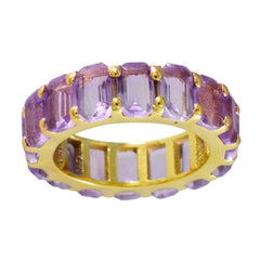 Amethyst multiple Latin American 92.5 Silver Purple Gemstones Slim Eternity Band Jewellery