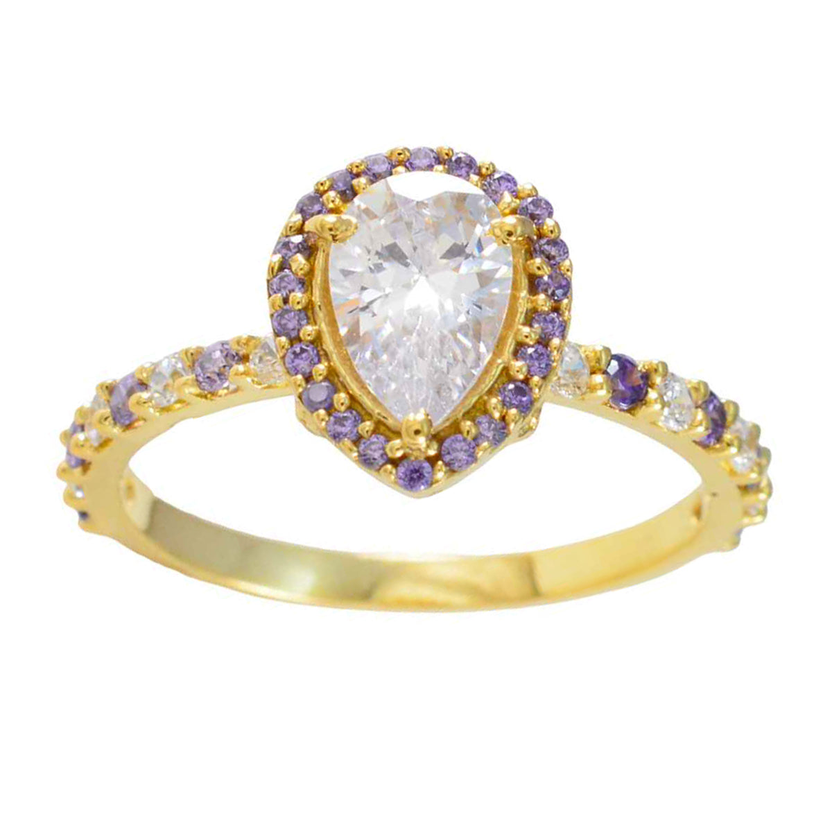 Amethyst Halo Latin American 92.5 Silver Purple Gemstone Delicate Sophisticated Ring Jewellery
