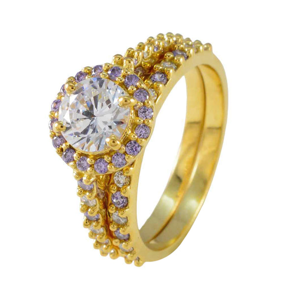 Amethyst Halo Indian 925 Silver Purple Gems Slim Love Ring Jewelry