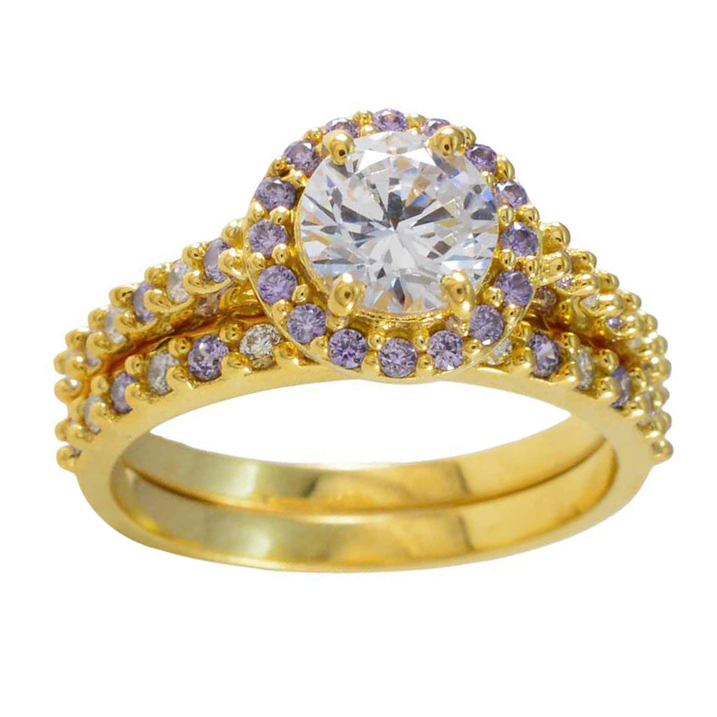 Amethyst Halo Indian 925 Silver Purple Gems Slim Love Ring Jewelry