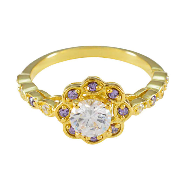 Amethyst Halo Latin American Silver Purple Gems Delicate Abstract Ring Jewellery