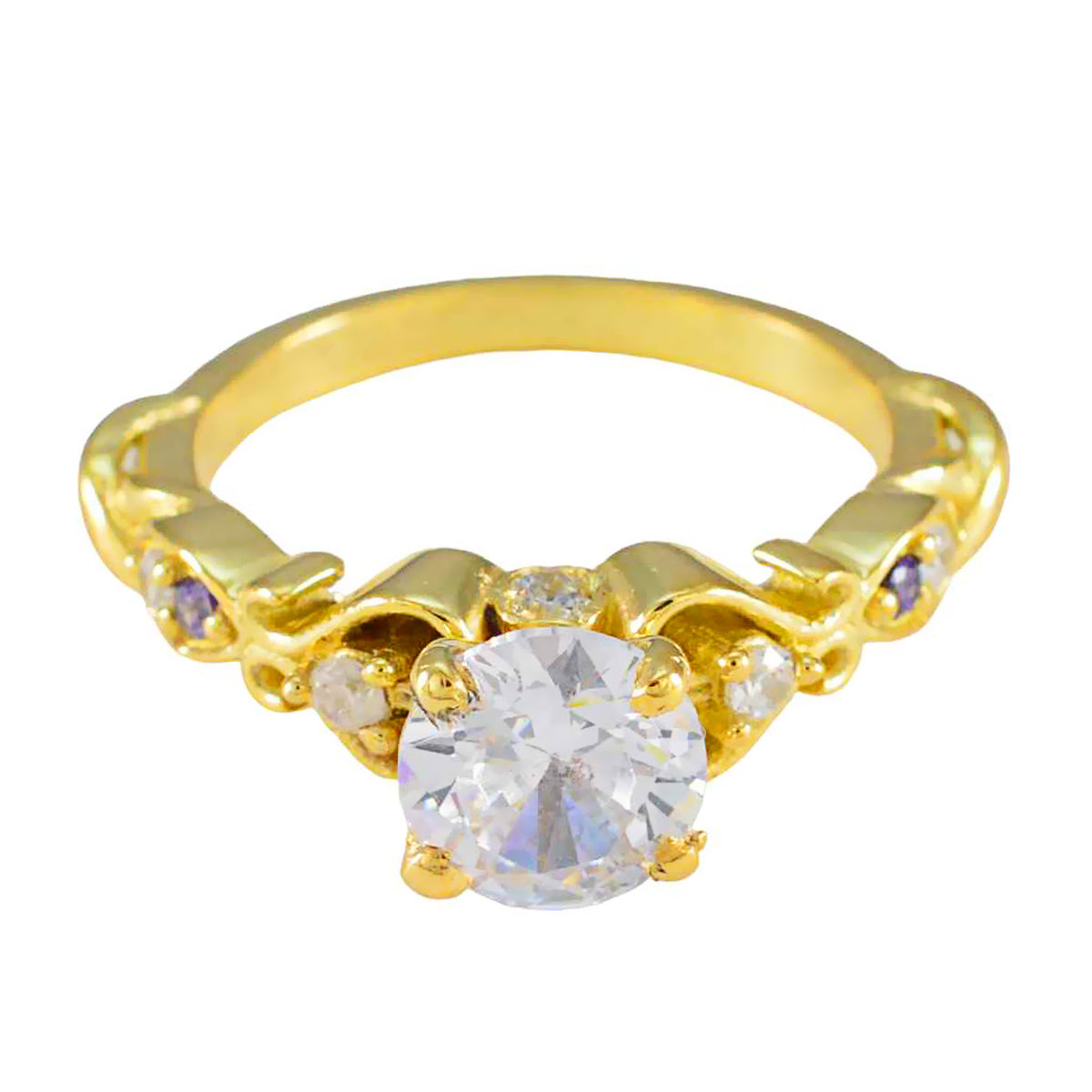 Amethyst Halo Korean Sterling Silver Purple Gemstone Delicate Trendy Ring Jewelry Main image