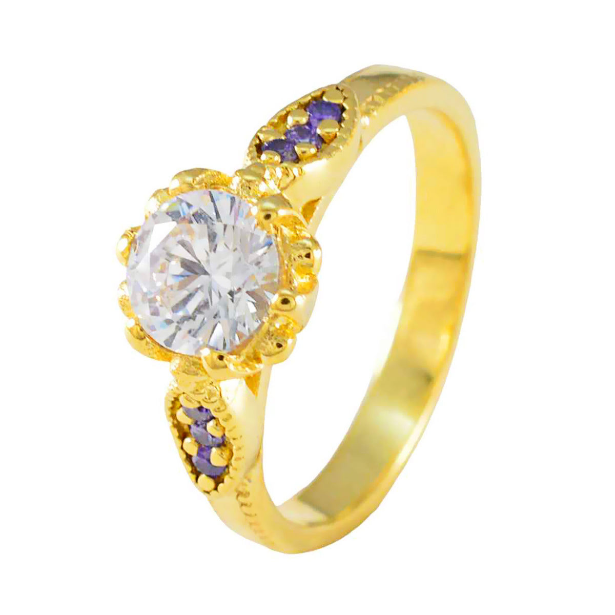 Amethist Halo Indiaas Sterling Zilver Paarse Edelsteen Opvallende Valentijnsring Sieraden Secundaire afbeelding
