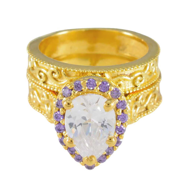 Amethyst multiple American Sterling Silver Purple Gems Eye catching propsel Ring Jewellery