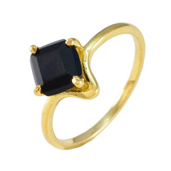 Black Onyx Solitaire Korean 92.5 Silver Black Gemstones Delicate Contemporary Ring Jewellery