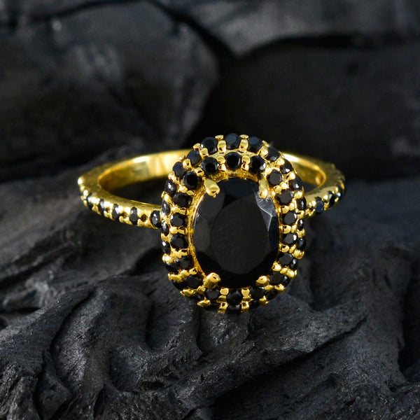 Black Onyx Halo Indian 925 Sterling Silver Black Gemstones Minimalist Luxurious Ring Jewelry