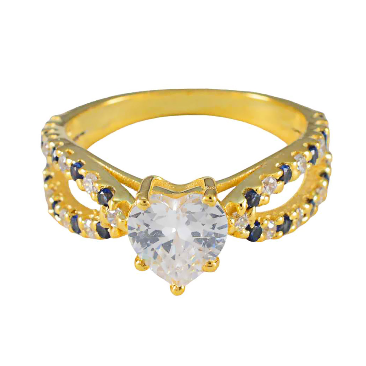 Blue Sapphire CZ Halo Indian 92.5 Silver Blue Gemstones Delicate Sophisticated Ring Jewelry Imagen principal del producto