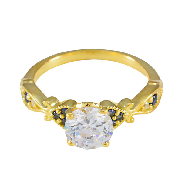 Blauer Saphir CZ Halo Indischer Silber Blaue Edelsteine Zarter romantischer Ring Schmuck