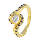 Blue Sapphire CZ Halo Latin American 92.5 Silver Blue Gems Delicate Sophisticated Ring Jewellery
