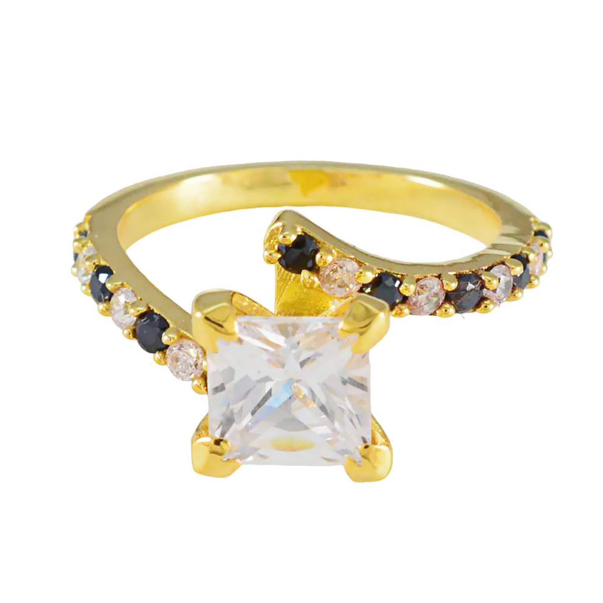 Blue Sapphire CZ Halo American Silver Blue Gems Whisper thin propsel Ring Jewellery Image principale du produit