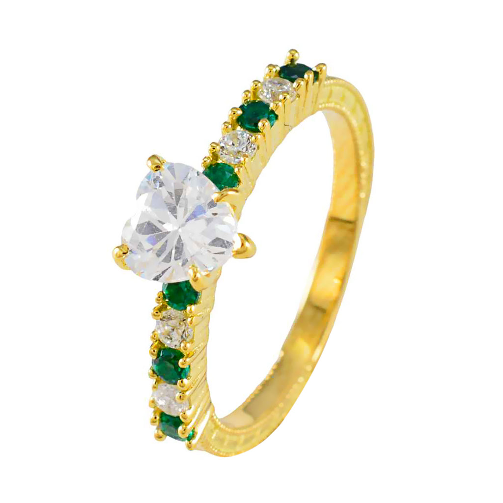 Emerald CZ multiple Indian 925 Silver Green Gemstone Delicate Abstract Ring Jewelry
